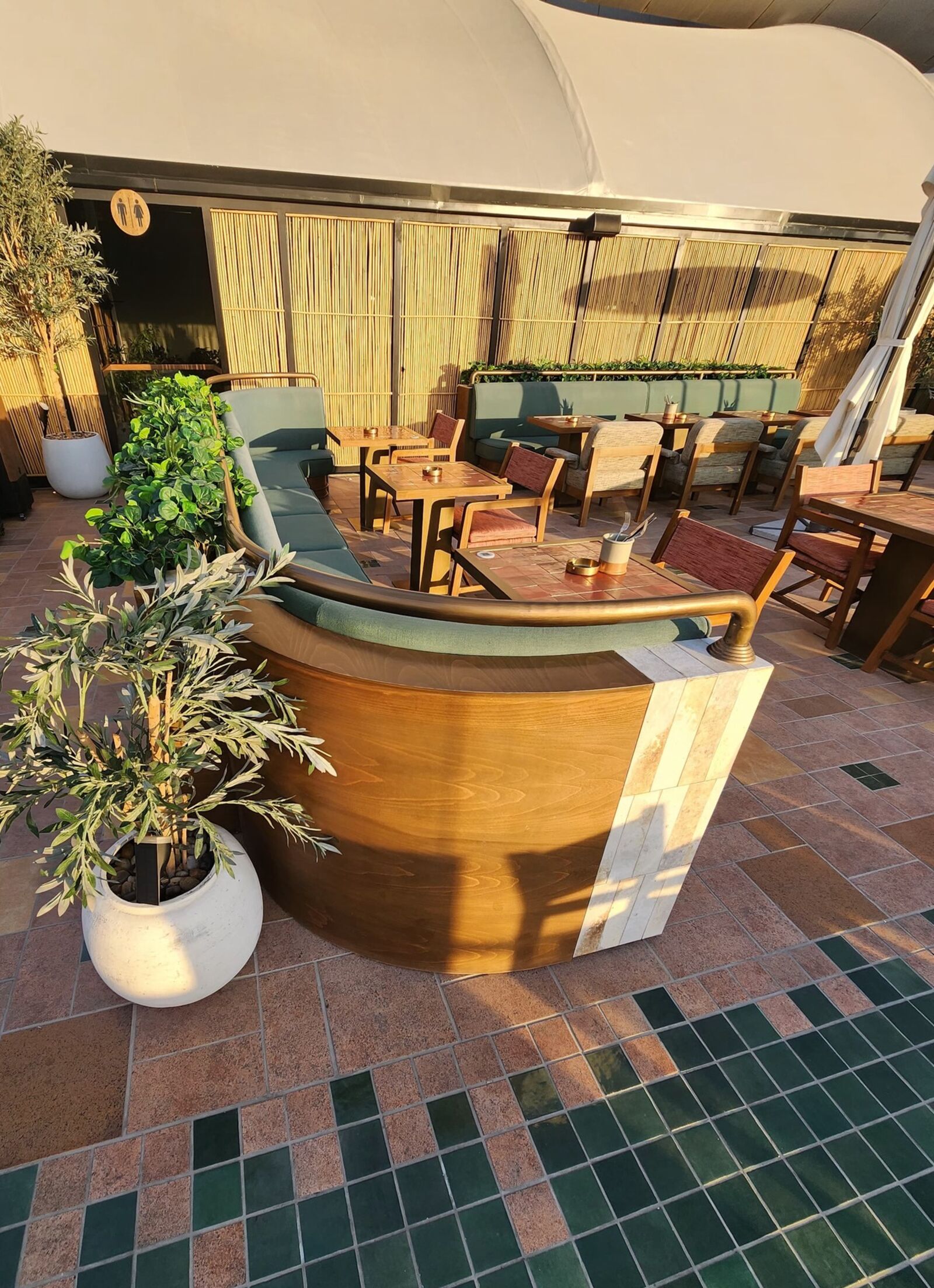 The Roof at Social Dining rooftop seating area